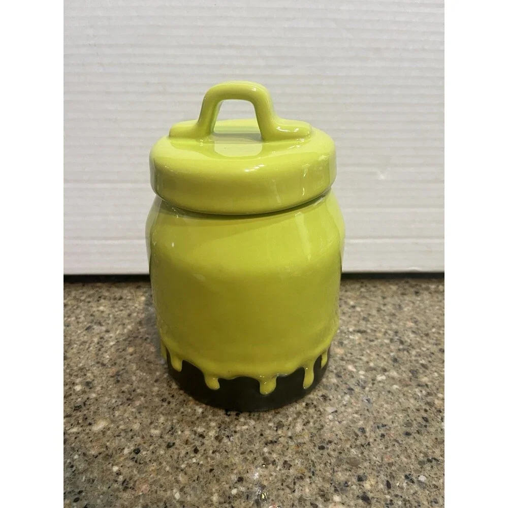 Rae Dunn Halloween 'Poison' Wicked Green Drip -Canister